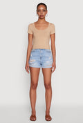 Ambiance Classic Fit Scoop Neck Short Sleeve Cropped Tee