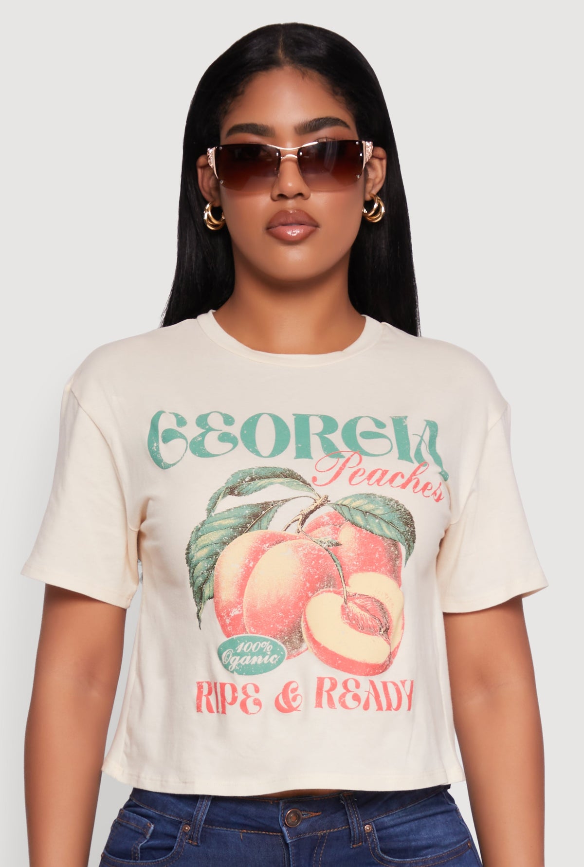 Cropped Georgia Peaches Graphic Tee