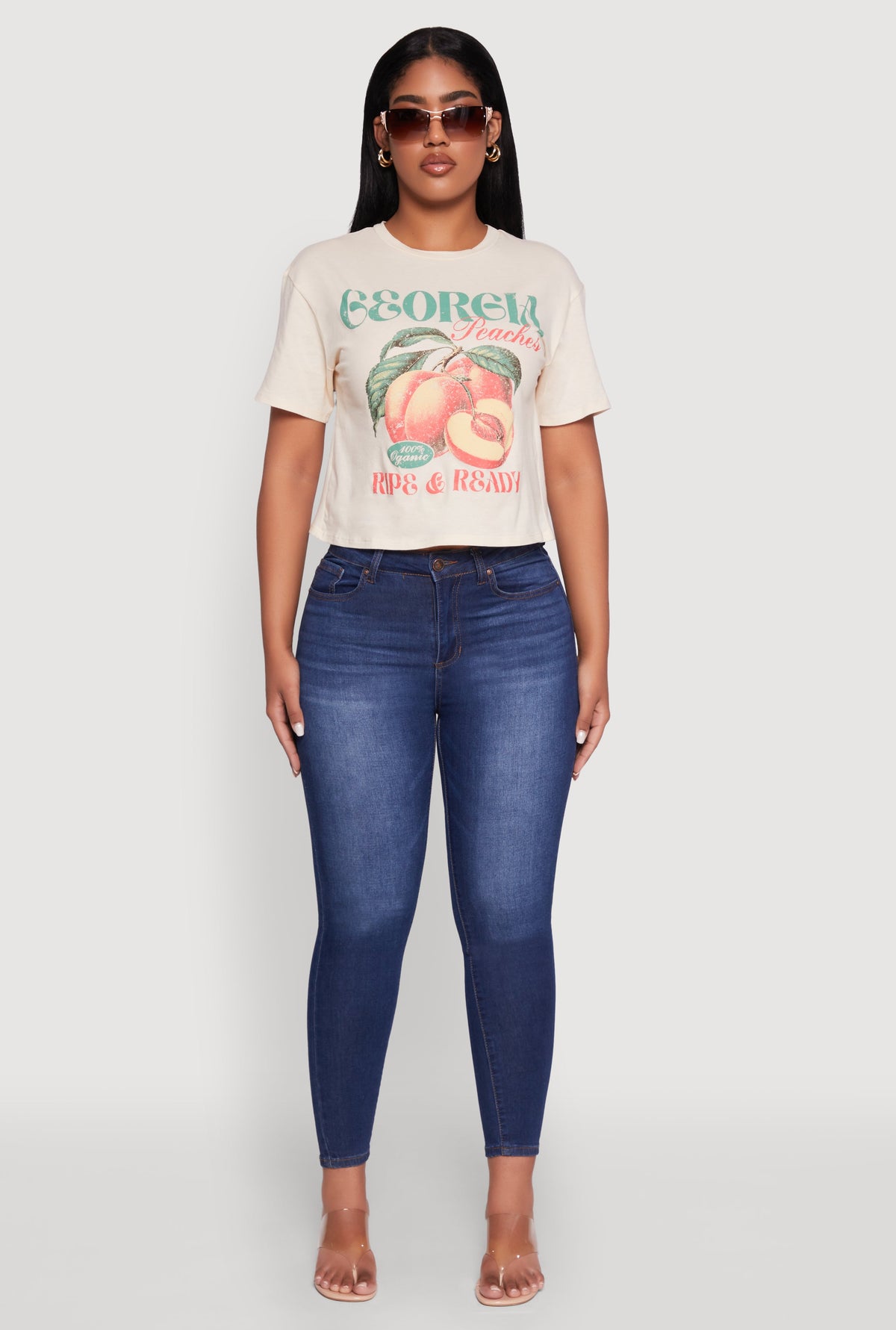 Cropped Georgia Peaches Graphic Tee