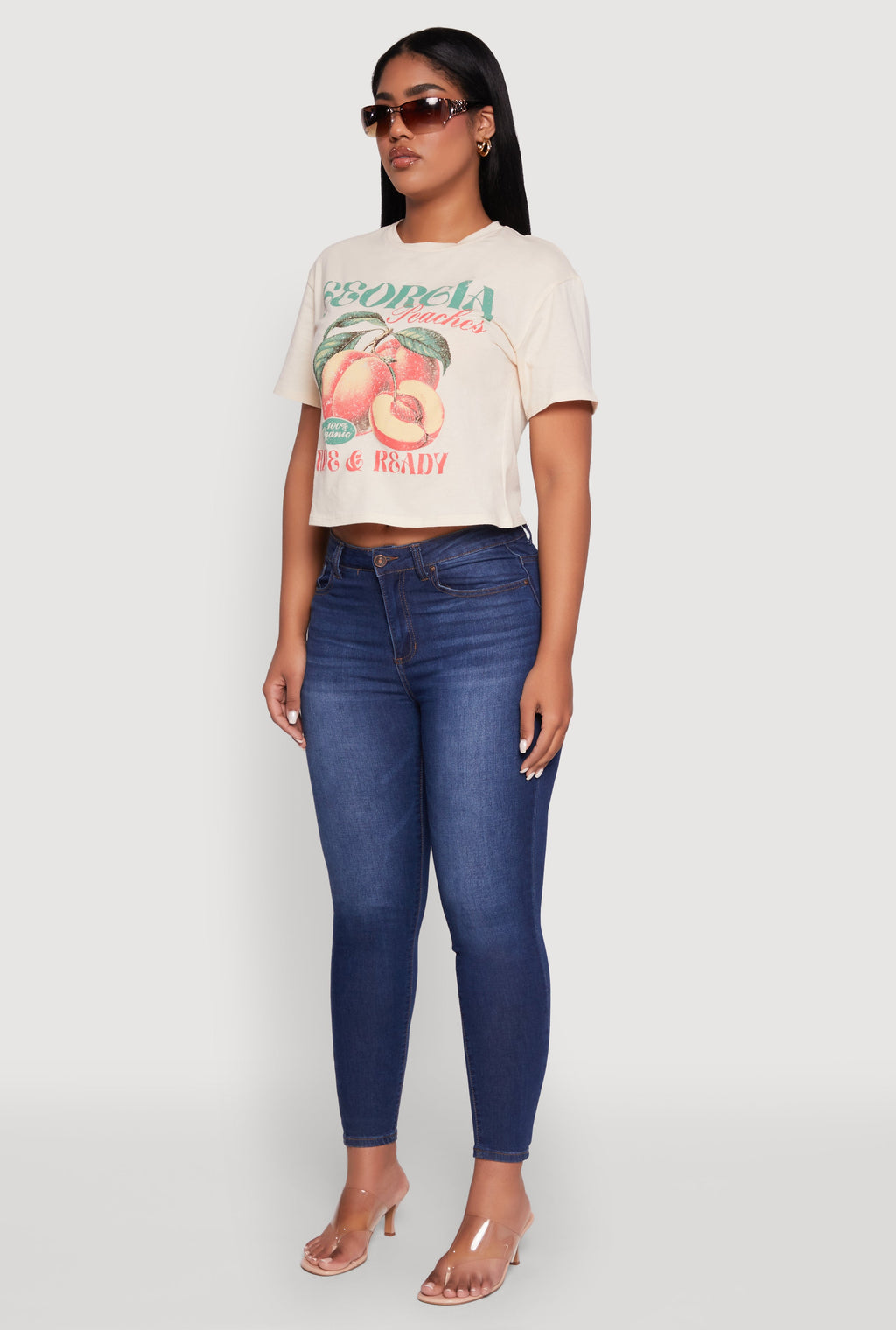 Cropped Georgia Peaches Graphic Tee