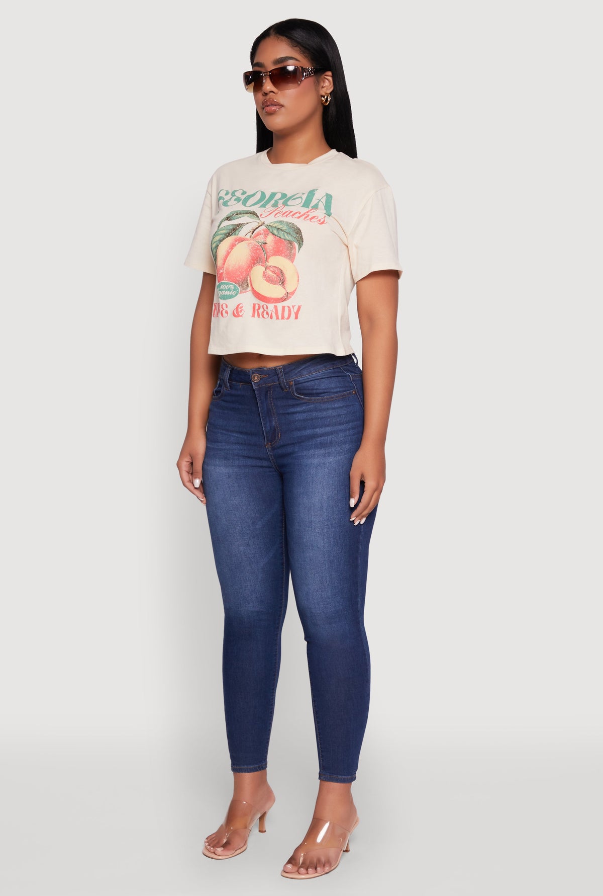 Cropped Georgia Peaches Graphic Tee