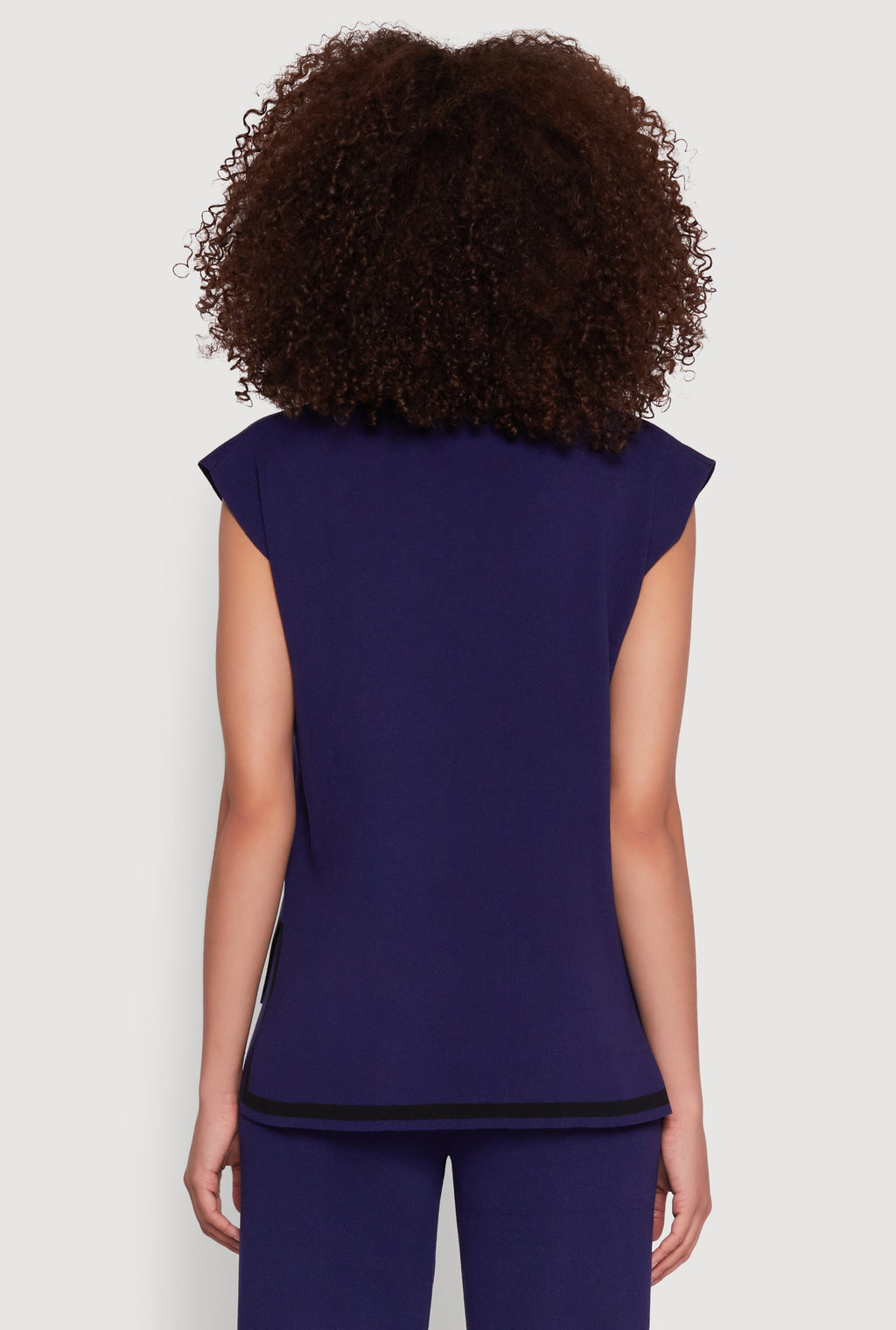 Daisy Contrast Trim Cap Sleeve Blouse