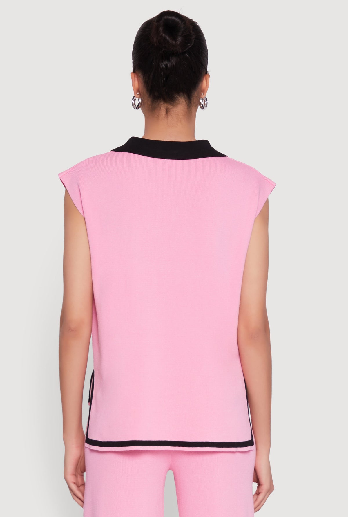 Daisy Contrast Trim Cap Sleeve Blouse