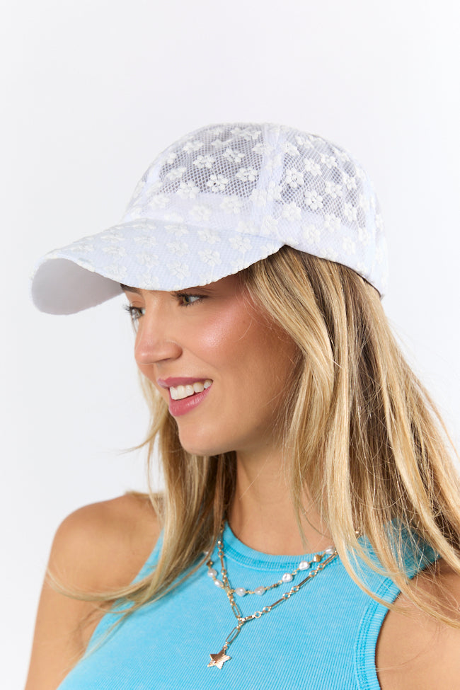 White Eyelet Hat FINAL SALE