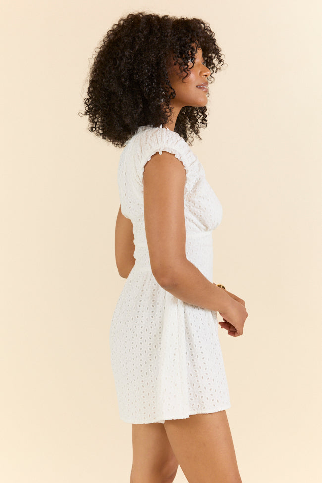 Ever After White Eyelet Romper FINAL SALE