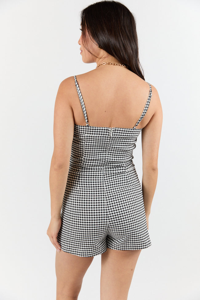 Checked Charm Black and White Gingham Romper SALE