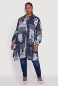 Plus Size Patch Patterned Maxi Top