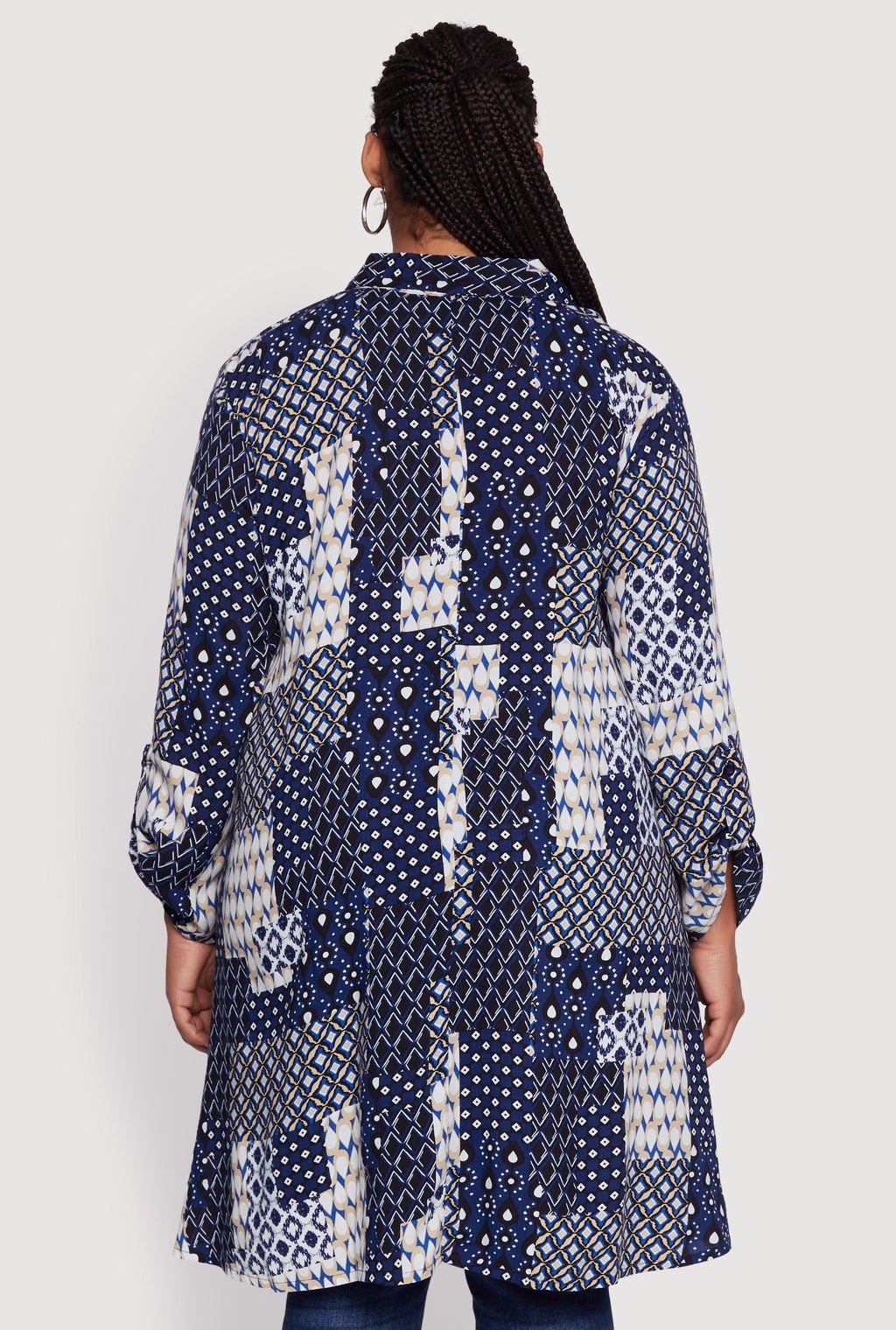 Plus Size Patch Patterned Maxi Top