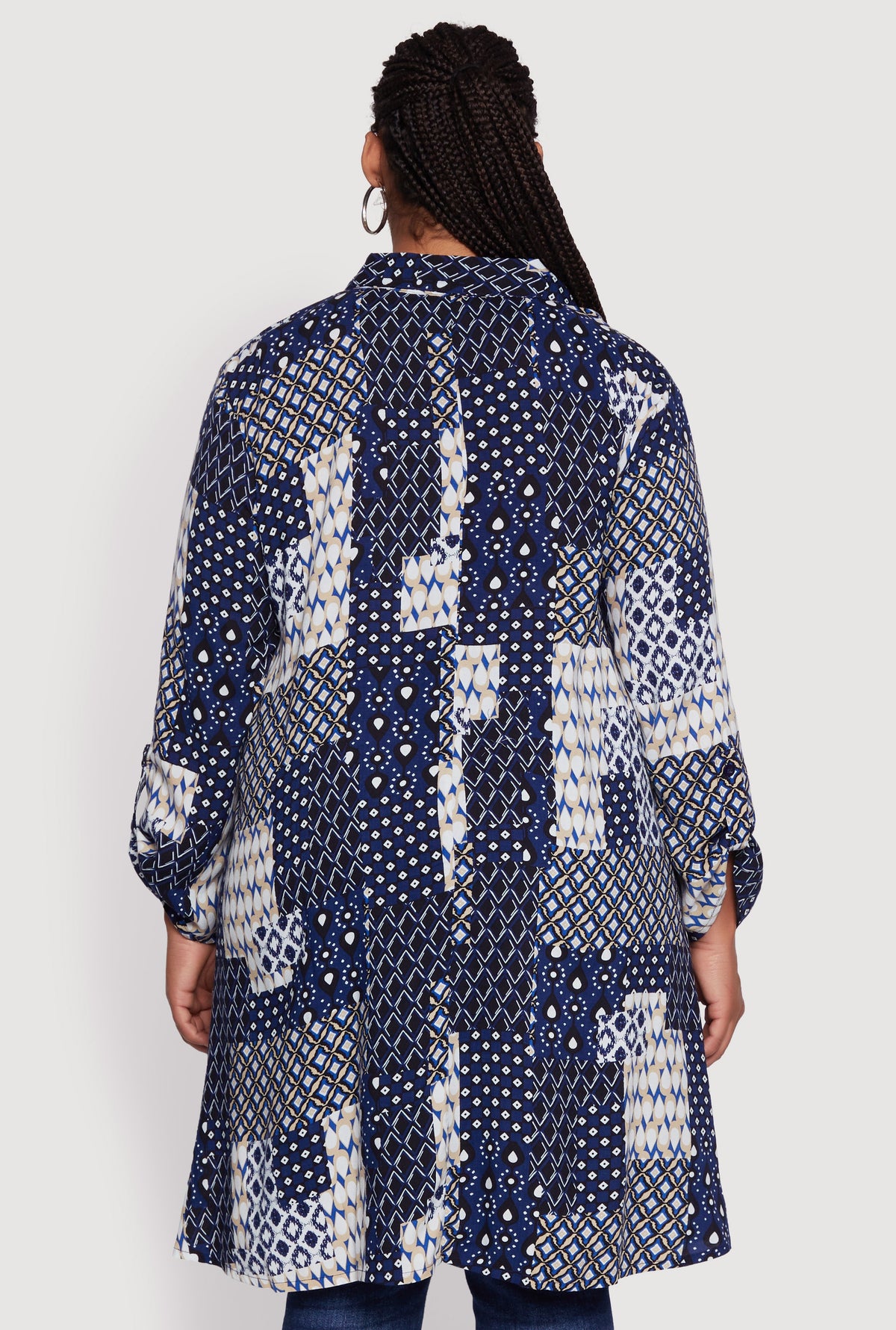 Plus Size Patch Patterned Maxi Top