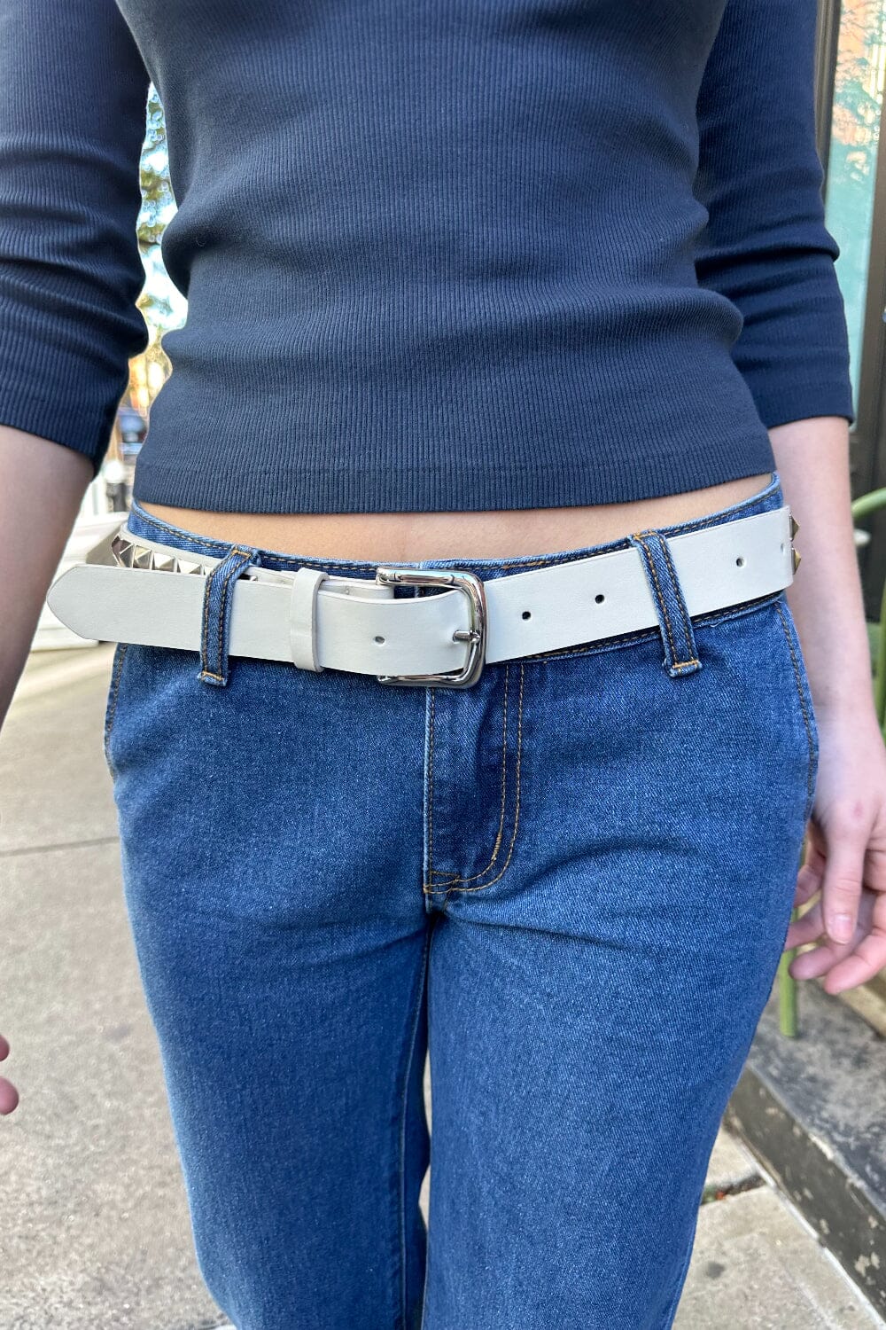 Studs White Belt