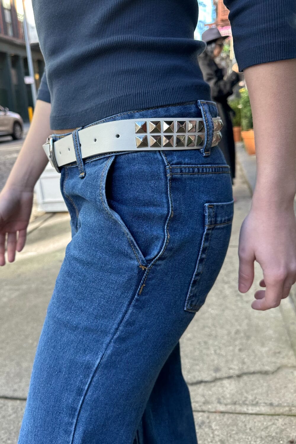 Studs White Belt