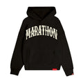 Marathon Vintage Arch Drop Shoulder Hoodie - Black/Cream
