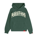 Marathon Vintage Arch Drop Shoulder Hoodie - Ivy/Cream