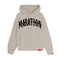 Marathon Vintage Arch Drop Shoulder Hoodie - Stone/Black