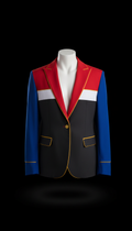 City Blue Contrast-Panel Blazer