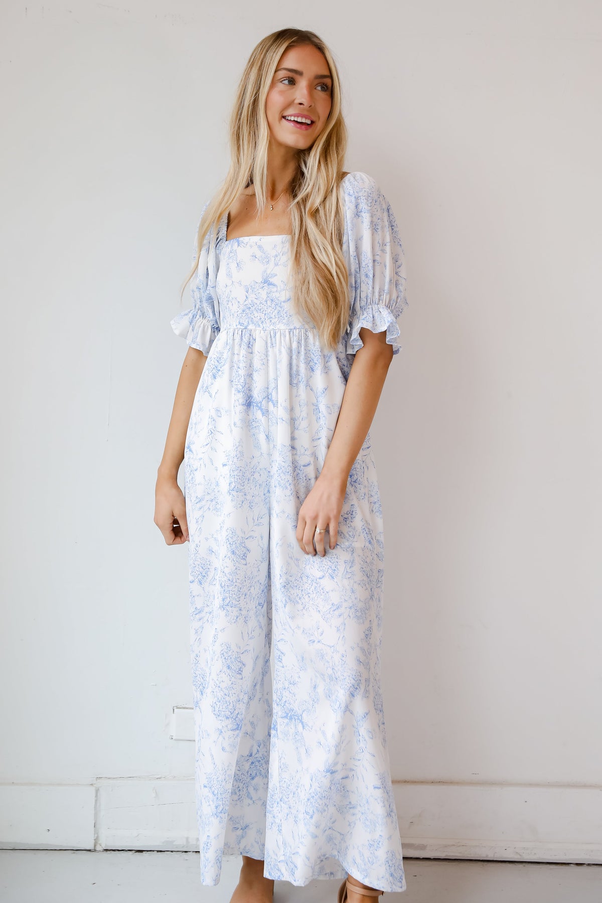FINAL SALE - Delicate Wonder White Floral Jumpsuit