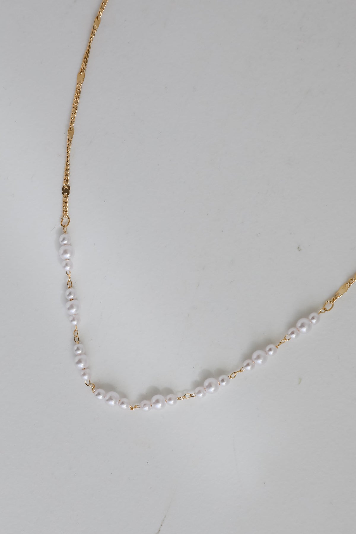 FINAL SALE - Ava Gold Pearl Chain Necklace